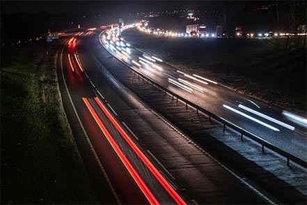Image of a motorway at night
