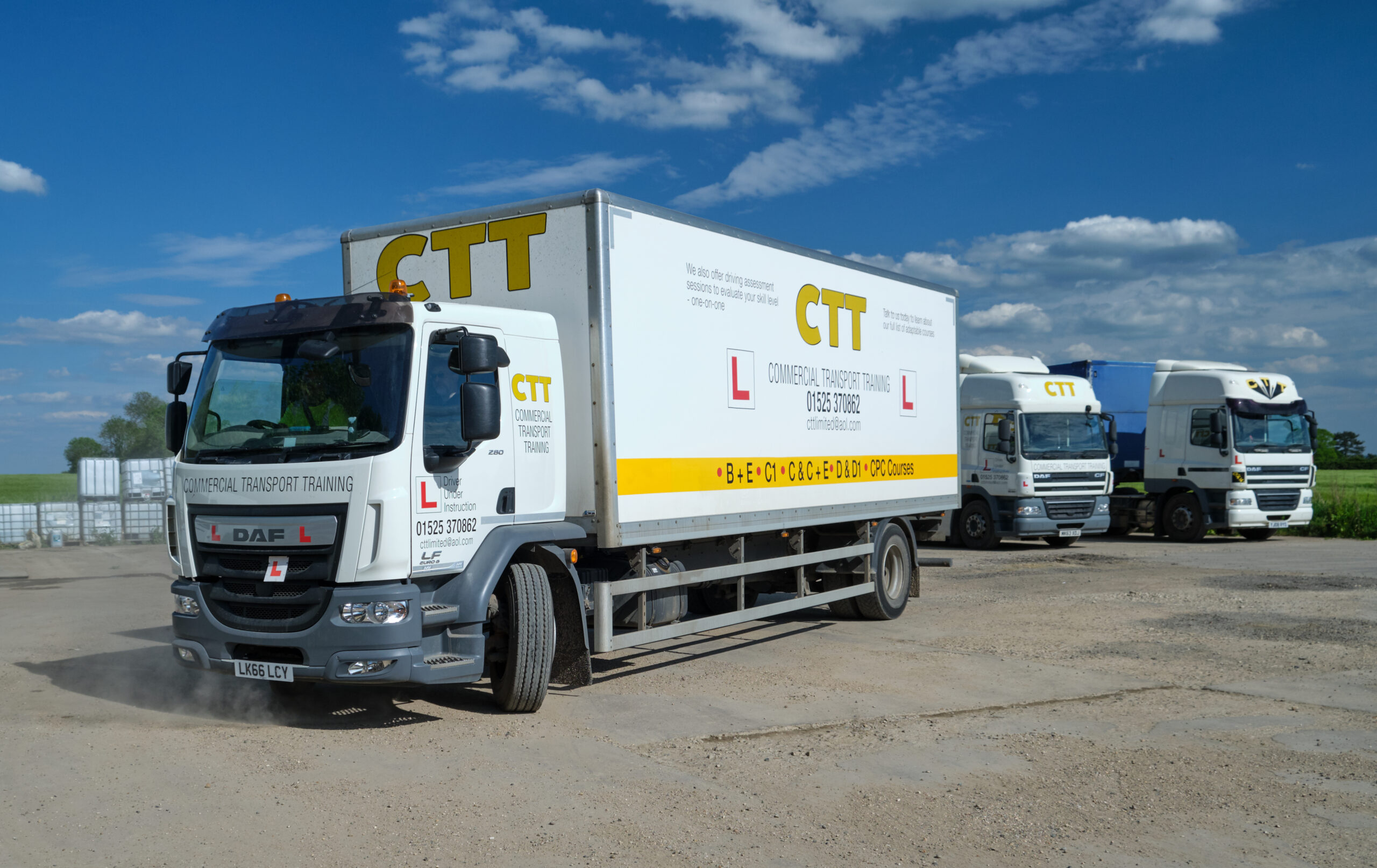 A picture of a CTT lorry departing for a training session