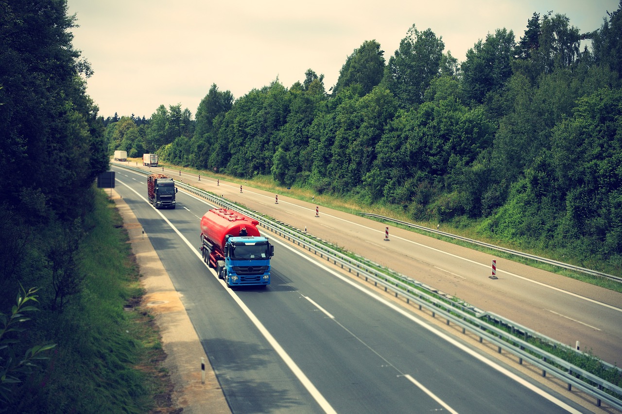 image of a truck on the highway