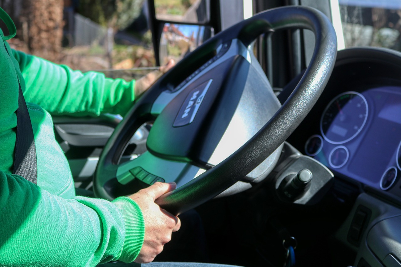 image of a truck steering wheel